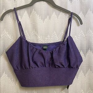 Purple Glitter Crop Top